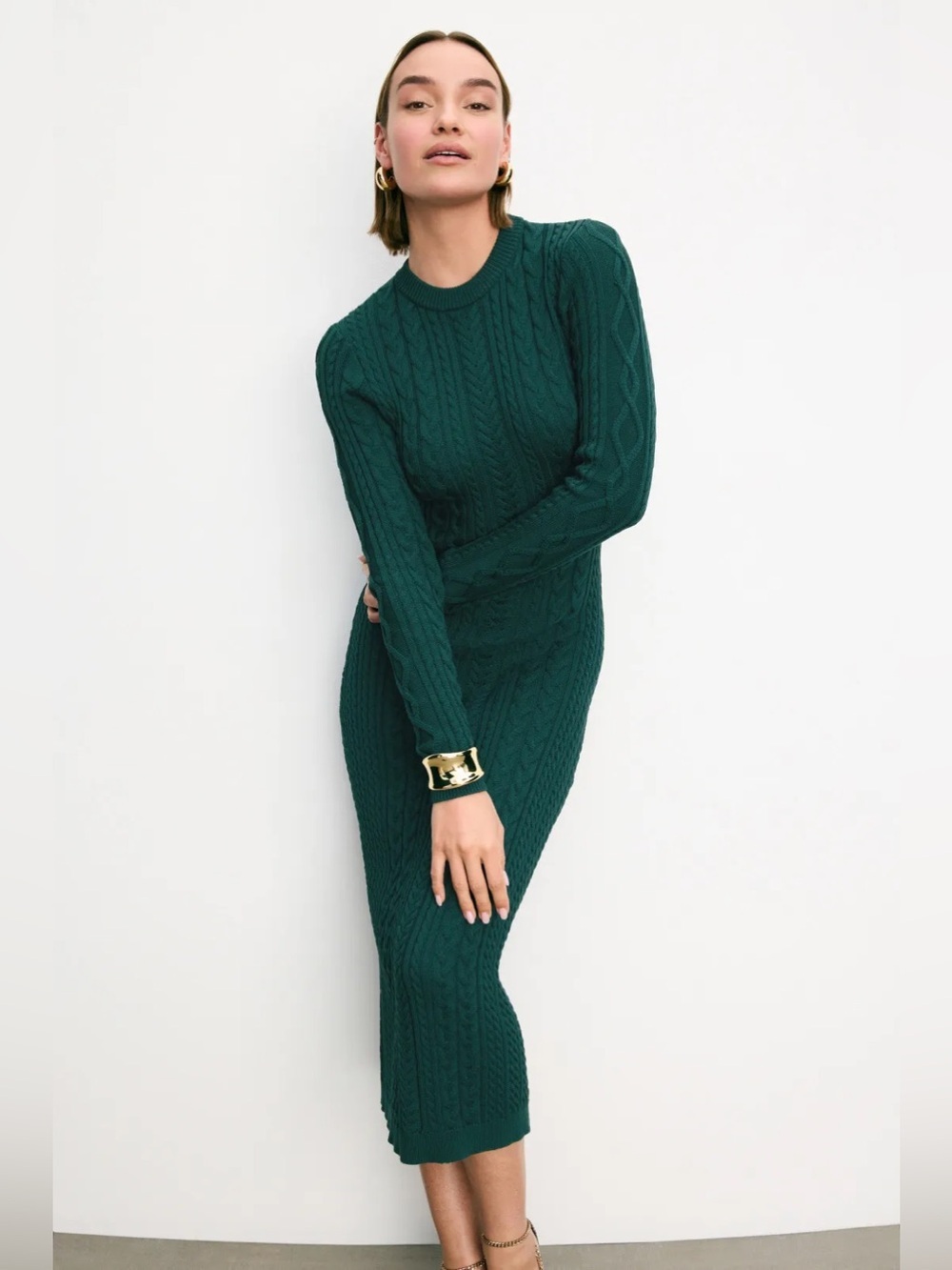 *Flawed RTR Ronny Kobo Cut Out Back MIDI Sweater Dress (0307)